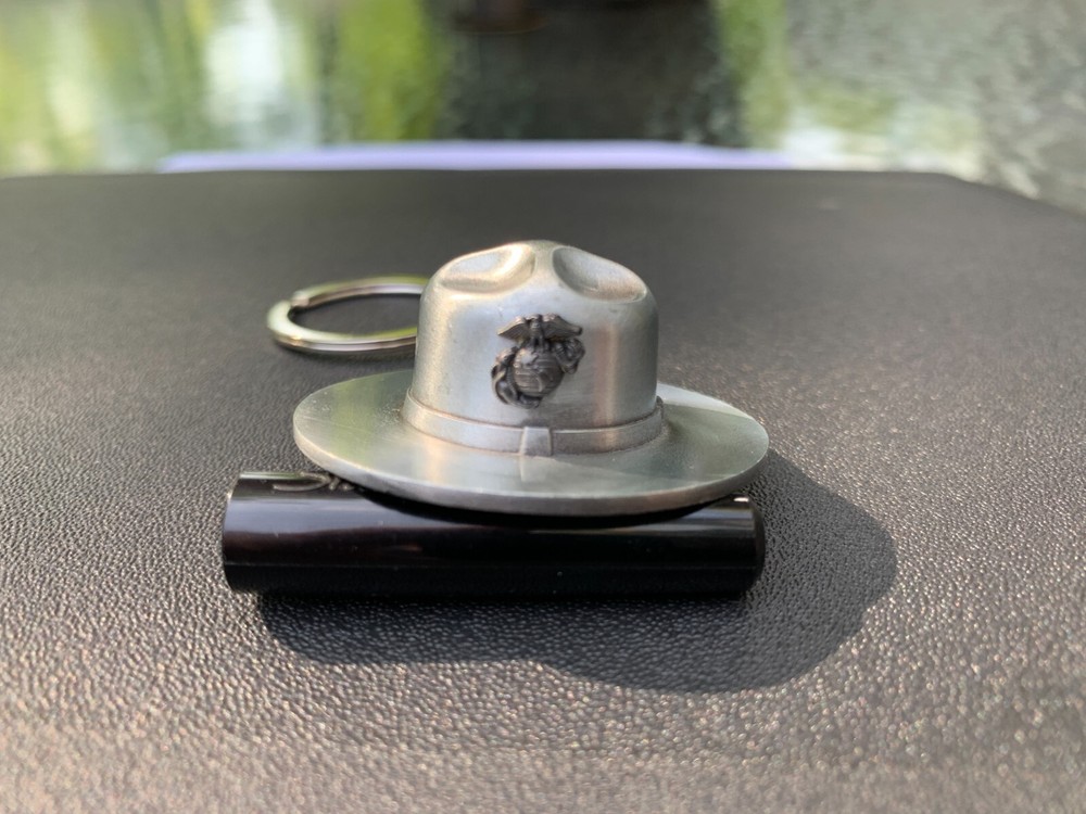 USMC Marine Corps campaign hat keychain