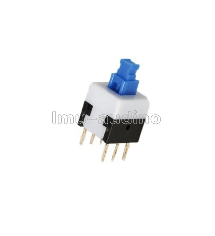 20pcs 8X8mm Cap Selflocking Type Square Blue Button Switch Control NEW