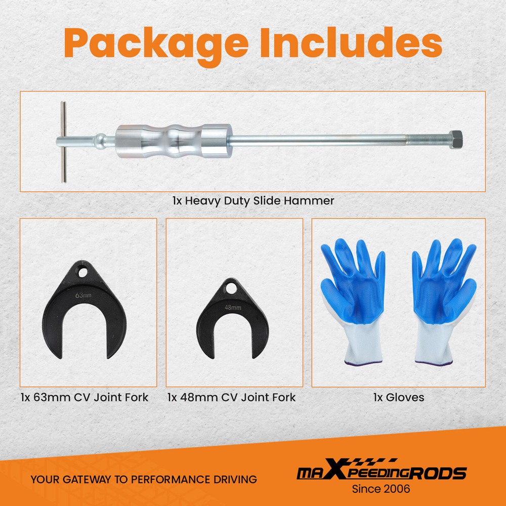 Inner CV Axle Removal Tool With Slide Hammer and CV Joint Puller Universal Set