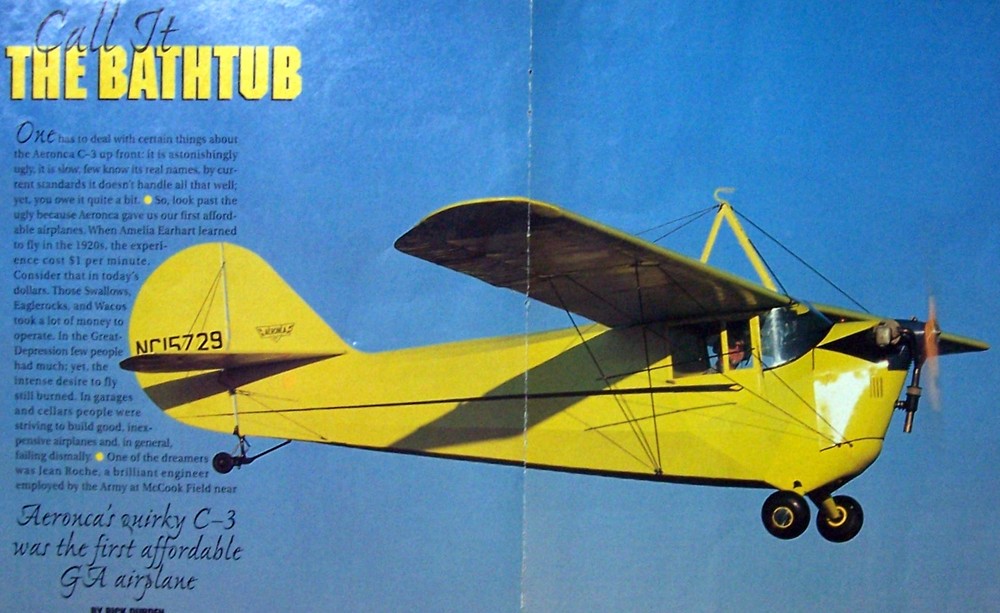 AERONCA C-3 PLAN + PARTS PATTERNS for 36" Berkeley FF or RC Model Airplane
