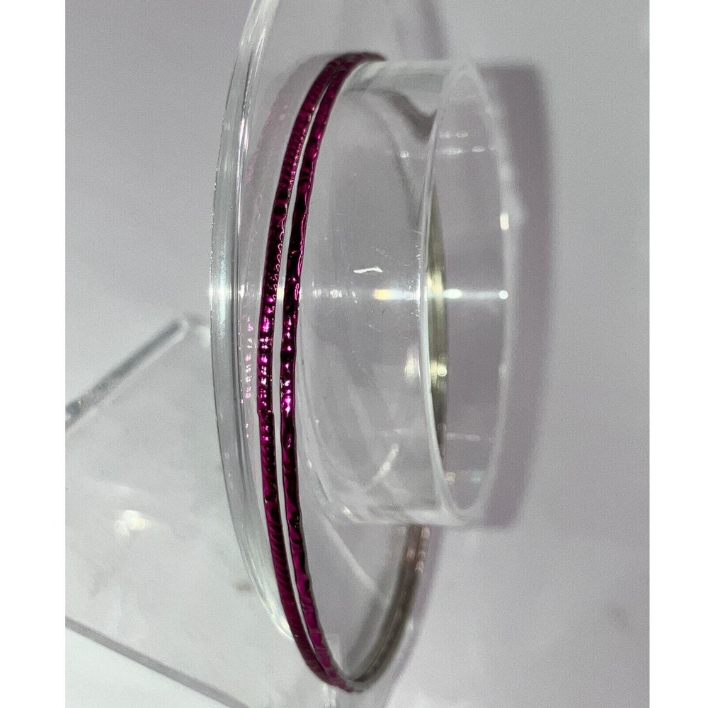 2 Purple Thin Textured 2 5/8" Bangle Bracelets!