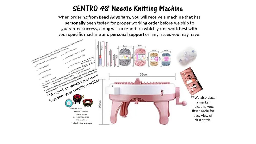 Sentro Knitting Machine 48 Needles Round Loom Knitting Board Rotating Double