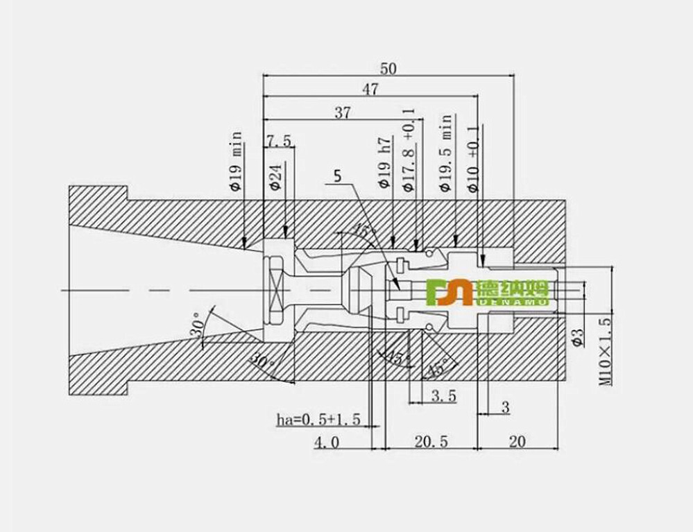 BT30 4 Petal Clamp Pull Claw Tools CNC Spindle 45 Degree Outer Screw Pull Parts