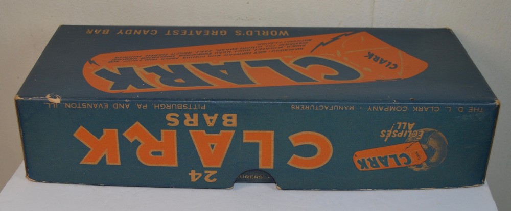 Vintage Clark Bar Candy Box - 24 Count . Complete - Very Nice