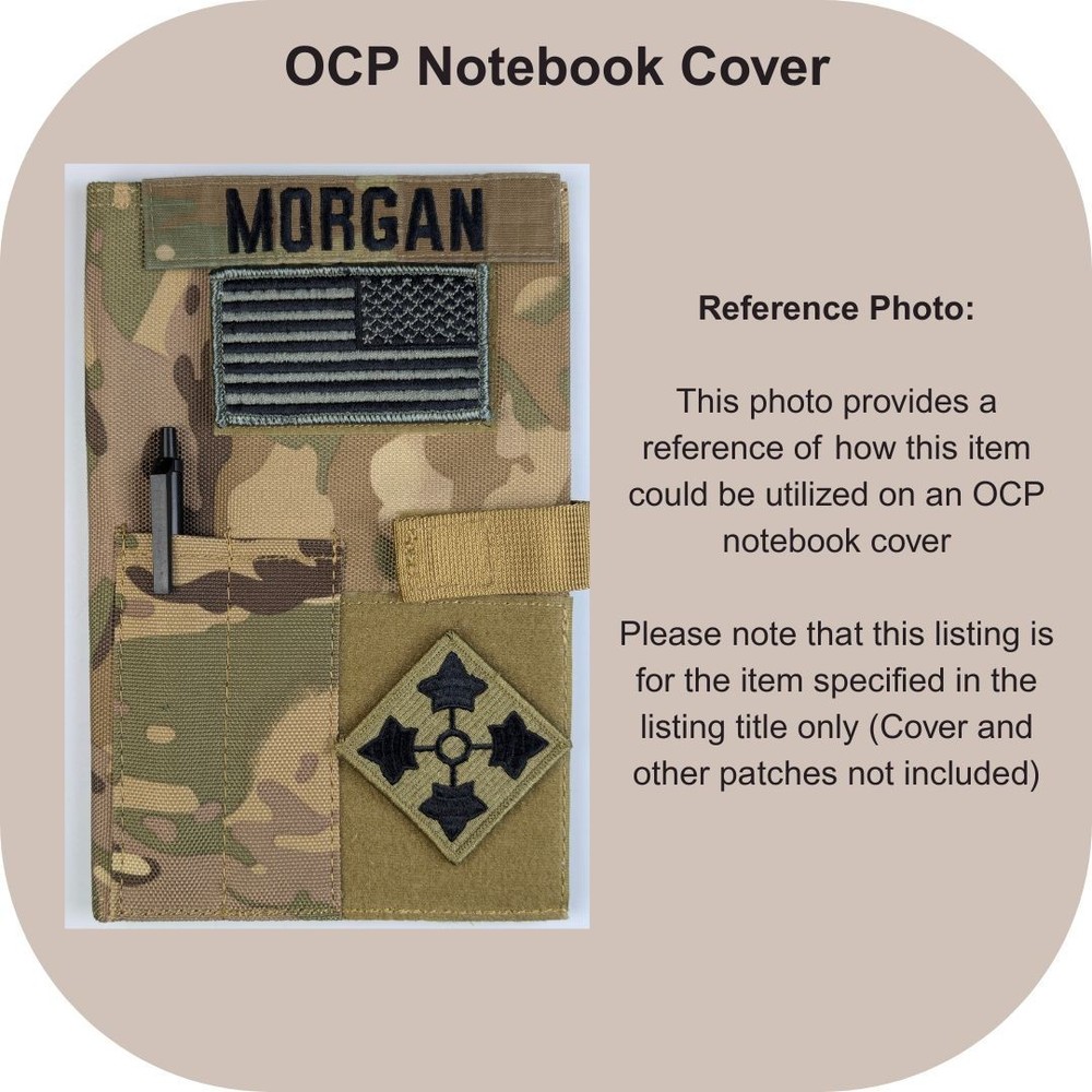 Reverse American Flag Patch; Subdued UCP/ACU Foliage Green; Hook Fastener Patch