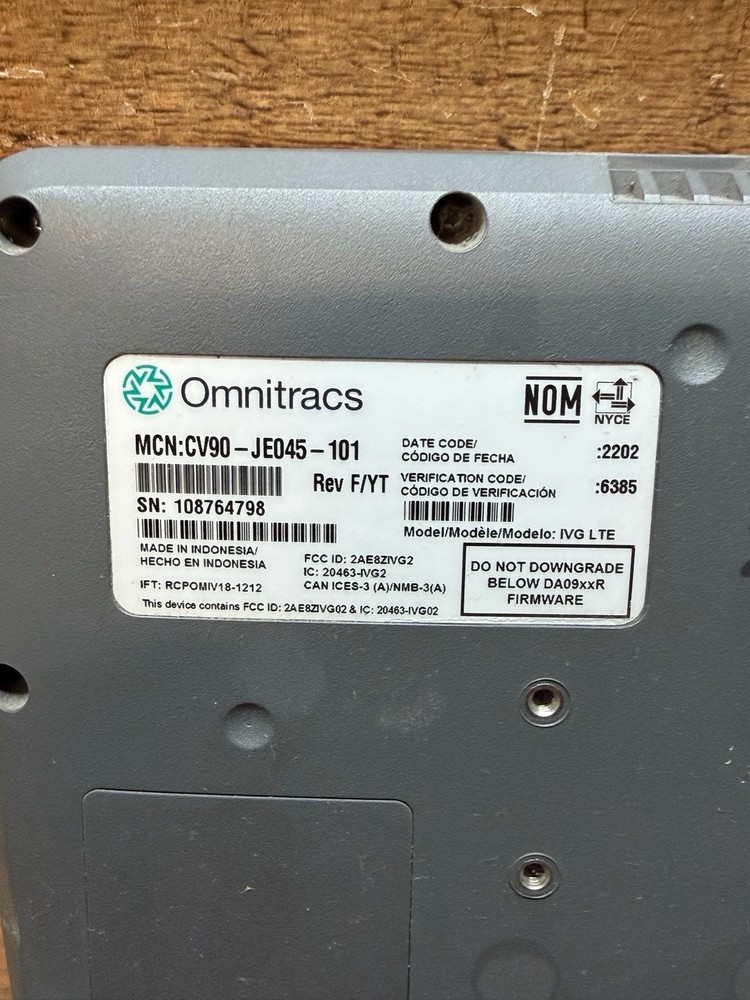 Omnitracs IVG ELD Fleet Tracking Device + Cable Harness Untested