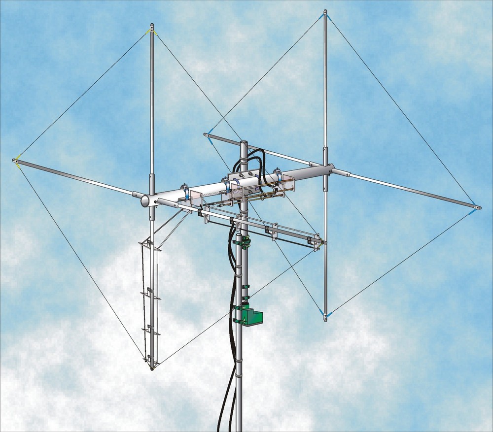 2 ELEMENTS TRUE CB 11 METERS QUAD ANTENNA 8KW, DUAL POLARIZATION