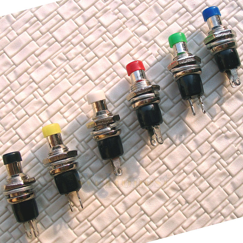18 x Momentary Push Button Switches Multi-Colors N/Open