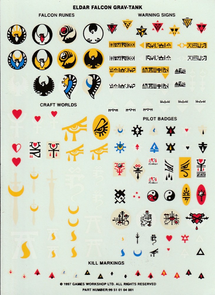 Warhammer 40K Transfer Sheets / Decals ~ YOU CHOOSE ~ Games Workshop