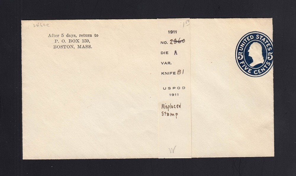 U418a, UPSS #1983-16 Mint Envelope MISPLACED Stamp & CC - UNUSUAL