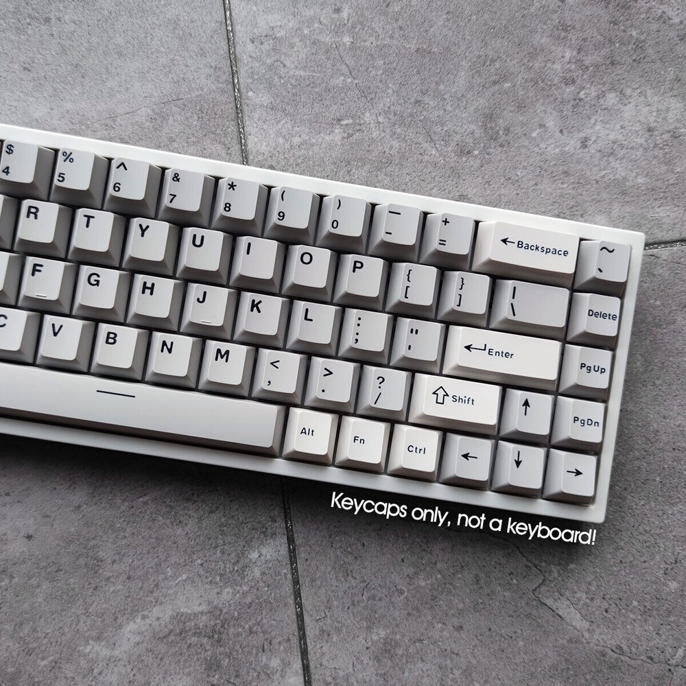 Light Gray White PBT Keycap Set Cherry Profile 120key for MX Mechanical Keyboard