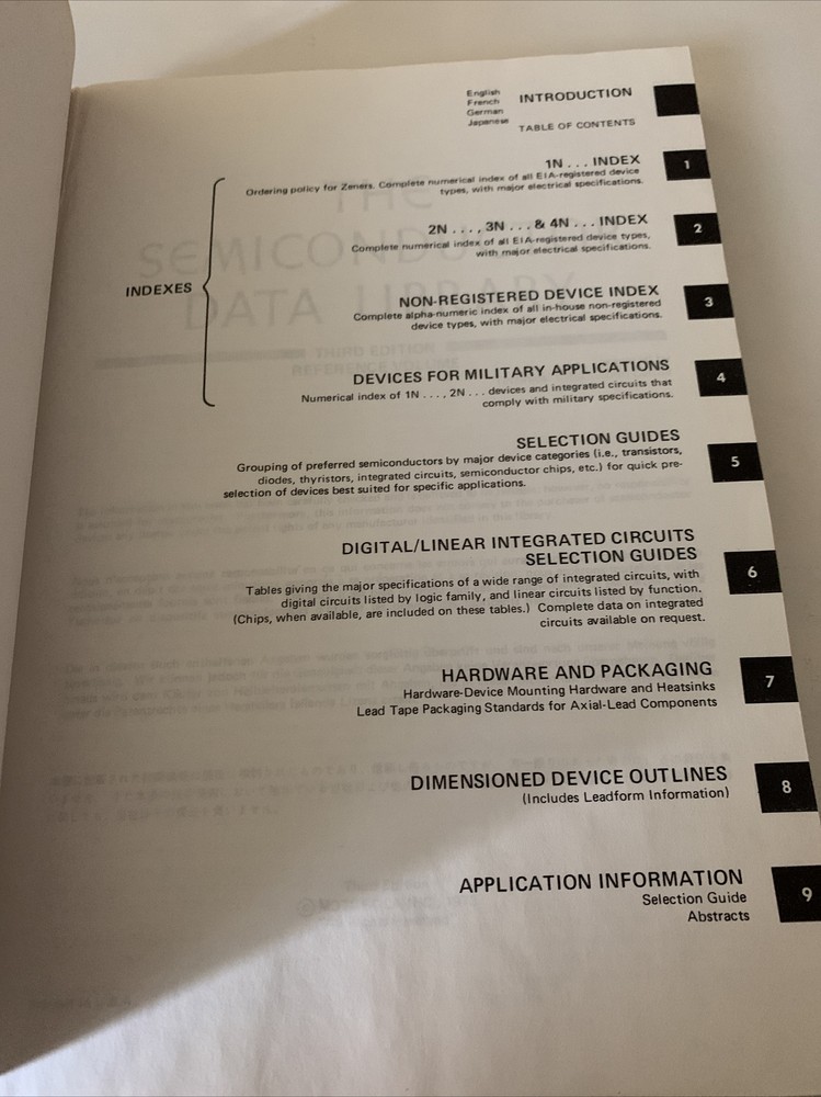 1973 The Semiconductor Data Library Third Edition by Motorola Reference Volume