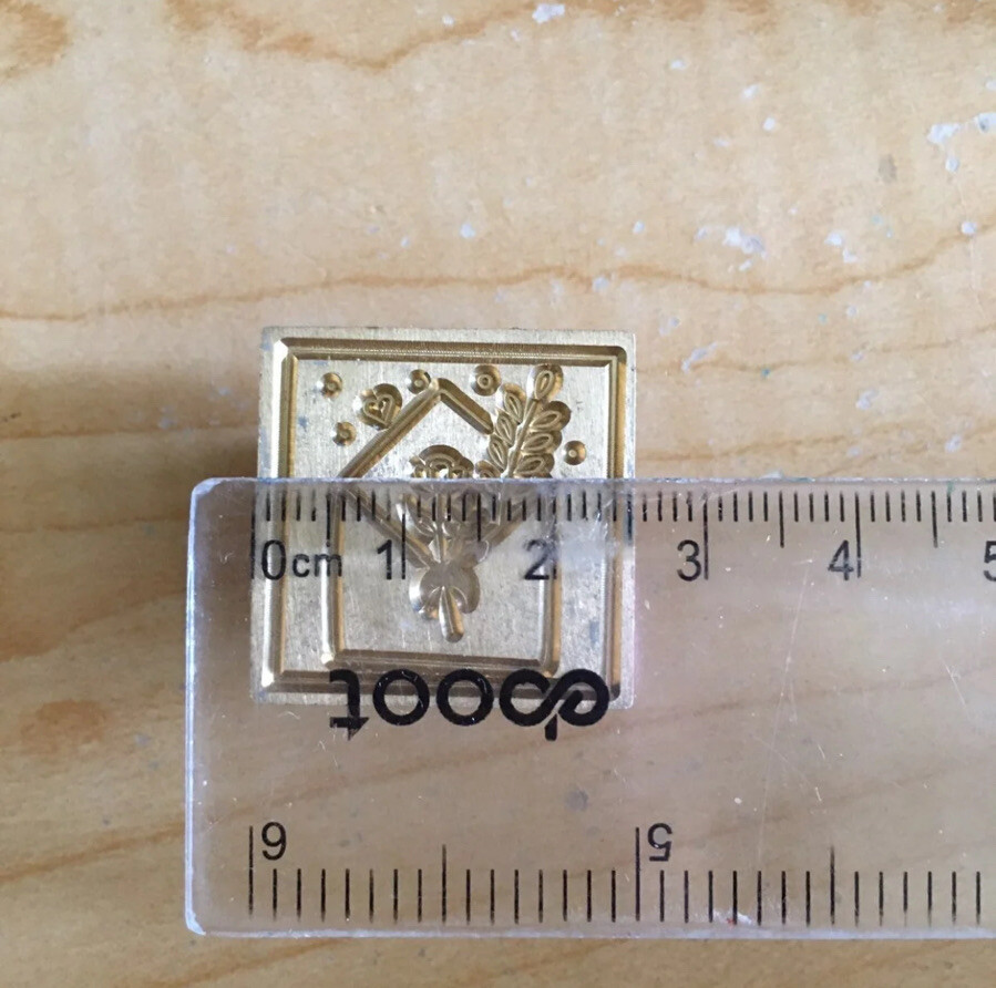 Envelope with Flowers Brass Wax Seal Head