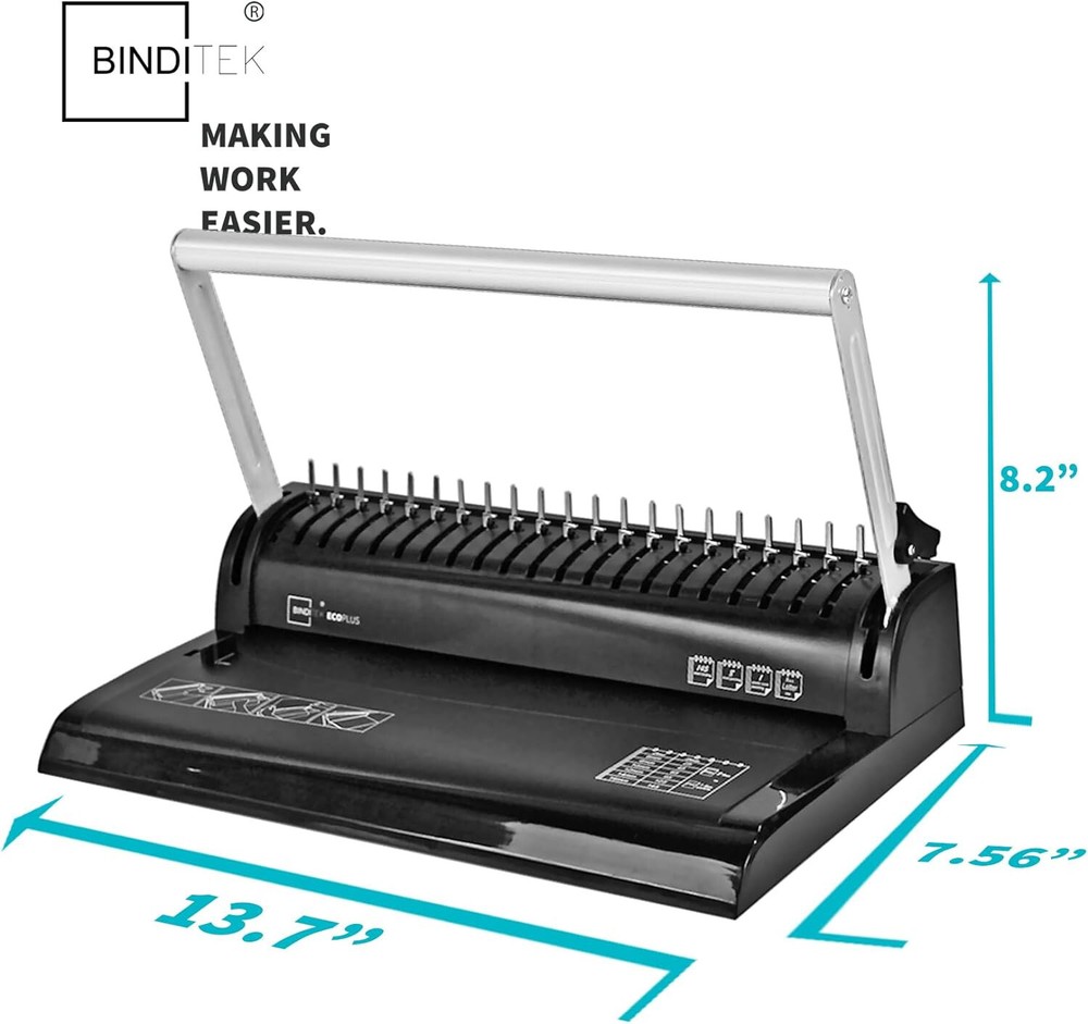 Binditek - ECOPLUS - Manual Comb Binding Machine - 19 Holes - 145 sheet binding