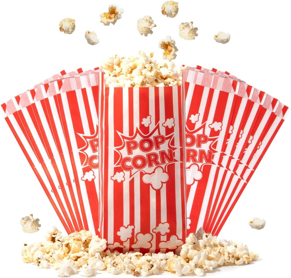 Paper corn Bags Indivi Servings, Classic Red & White
