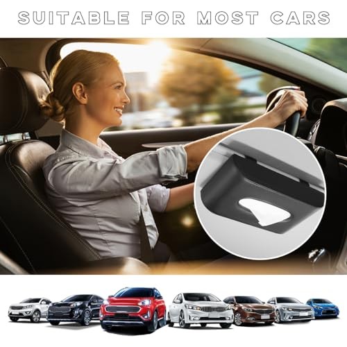 Car Tissue Holder, Leather Sun Visor Napkin Dispenser, Rectangular Paper Black