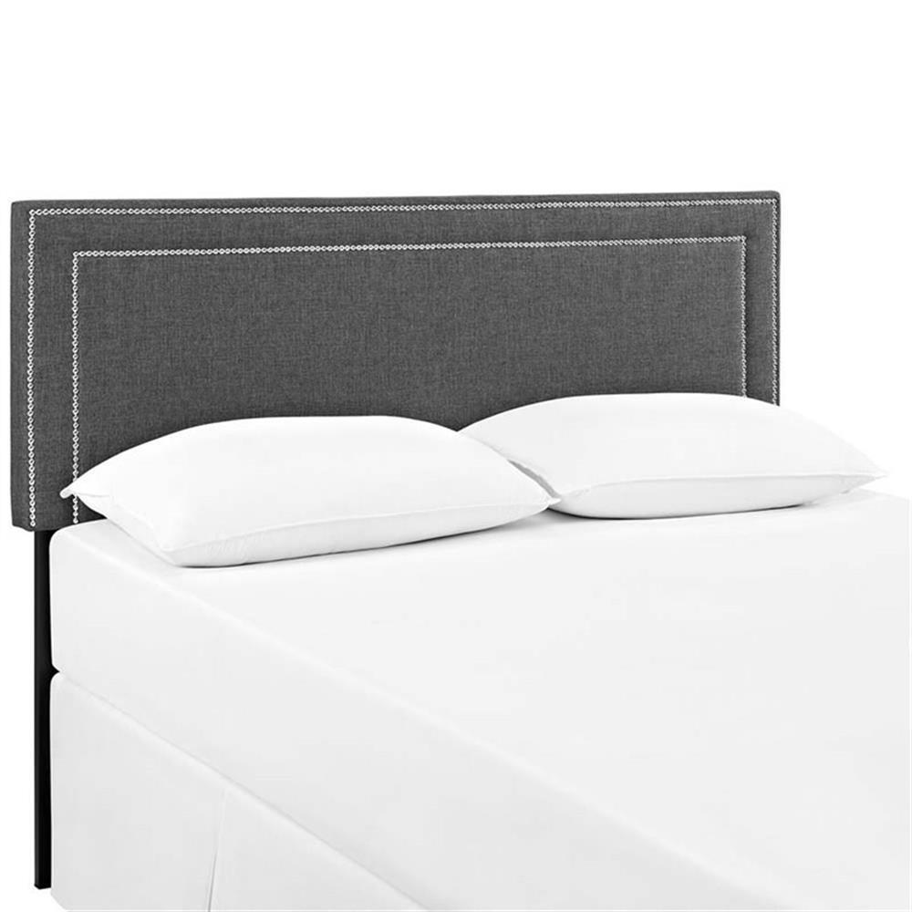 Modway Jessamine Full Upholstered Polyester Fabric Headboard in Gray