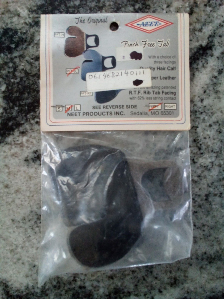 Neet Pinch Free Tab Bowstring Release - Calf , black face, Medium Left Hand