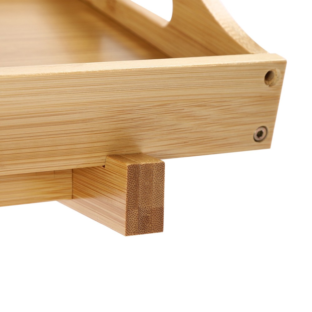 4-Tier Bamboo Storage Rack w/Removable Trays Kitchen Fruit Snack Organizer Shelf