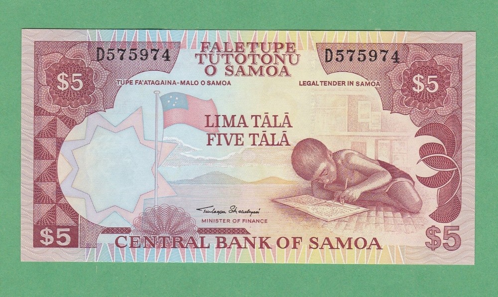 Samoa 5 Dollar Note P-33a    UNCIRCULATED