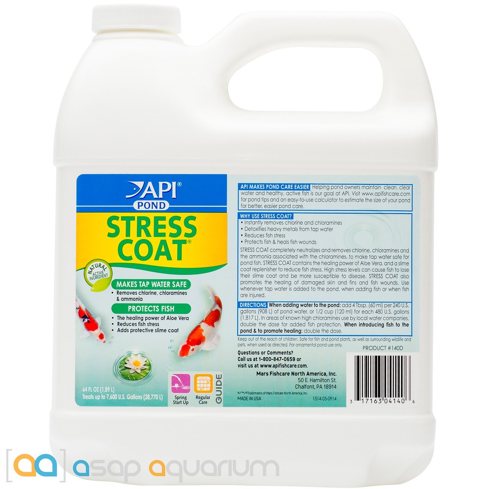 API Pond Stress Coat 64oz Makes Tap Water Safe and Protects Fish