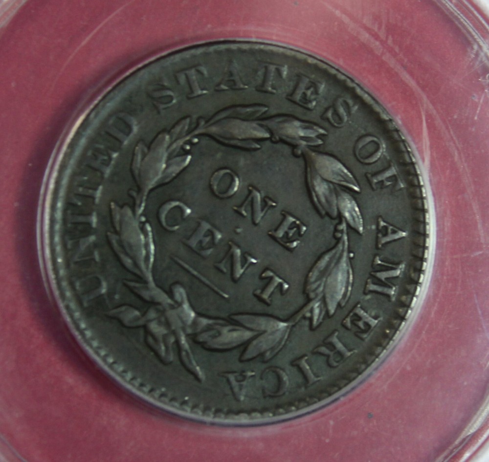 1833 LARGE CENT N-5 ANACS VF25
