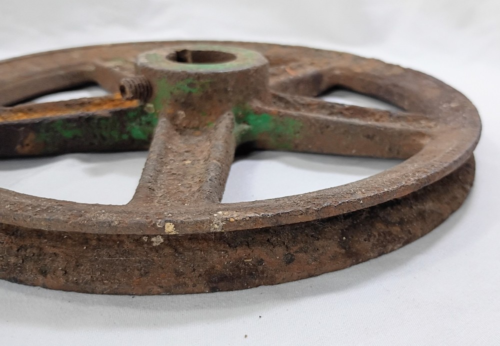 Antique Iron V Groove Pulley Rustic Decor