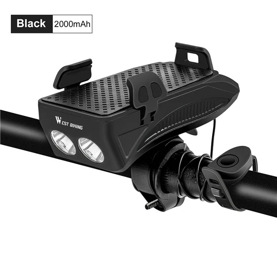 Multi-Function 4/5 in 1 Bicycle Front Light 2000/3000MAh USB Charging Headlight