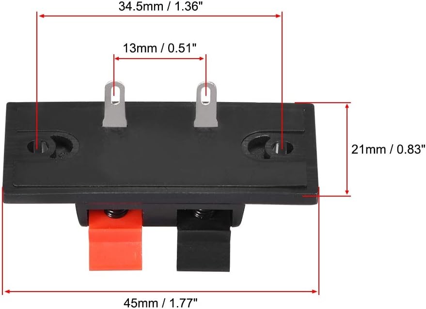 uxcell 2 Way Spring Speaker Terminal Clip Push Release Connector WP2-3(2Pcs)