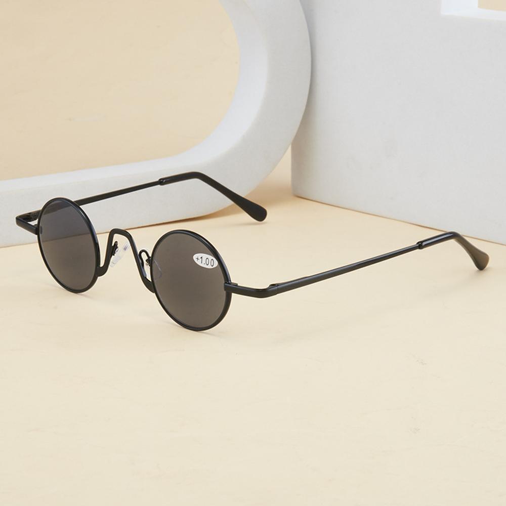 34mm Tinted Round Reading Glasses Spring Hinge Lightweight Sunglasses Readers