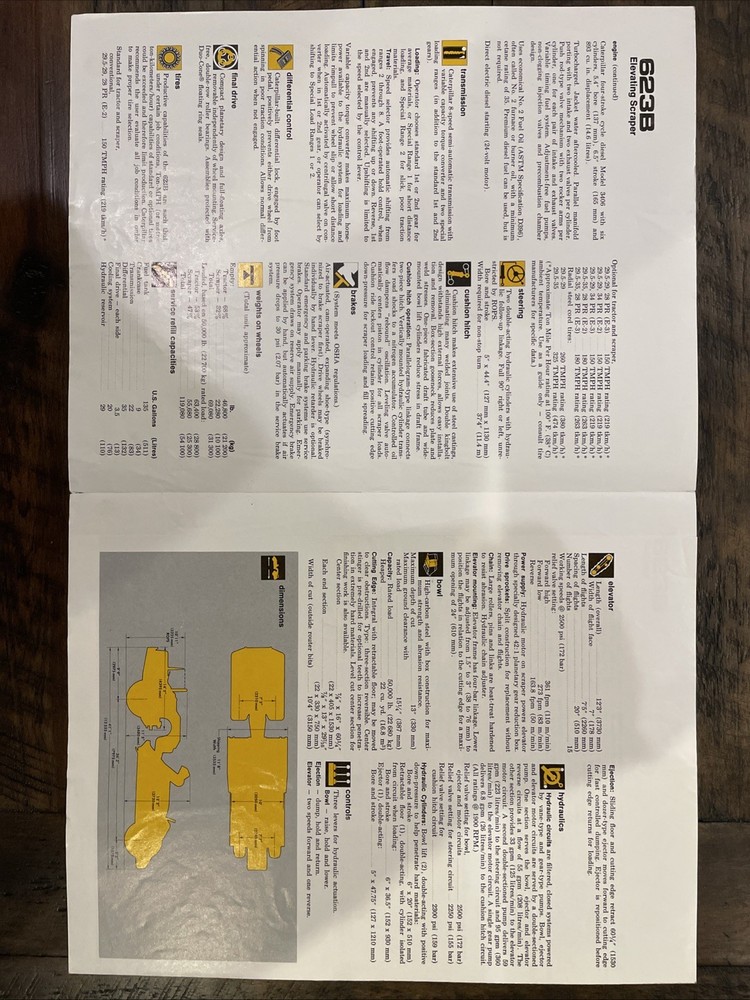 Caterpillar 623B Brochure ‘74