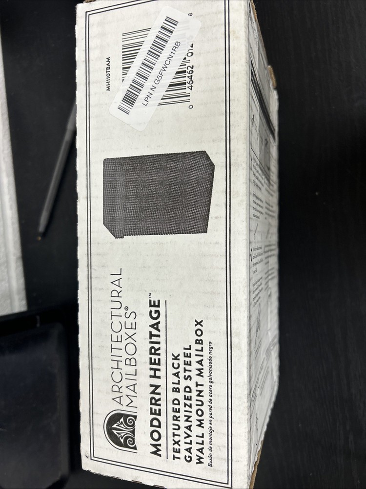 Architectural Mailbox Textured Black, Wall Mount, Galvanized Steel, Vertical ECS