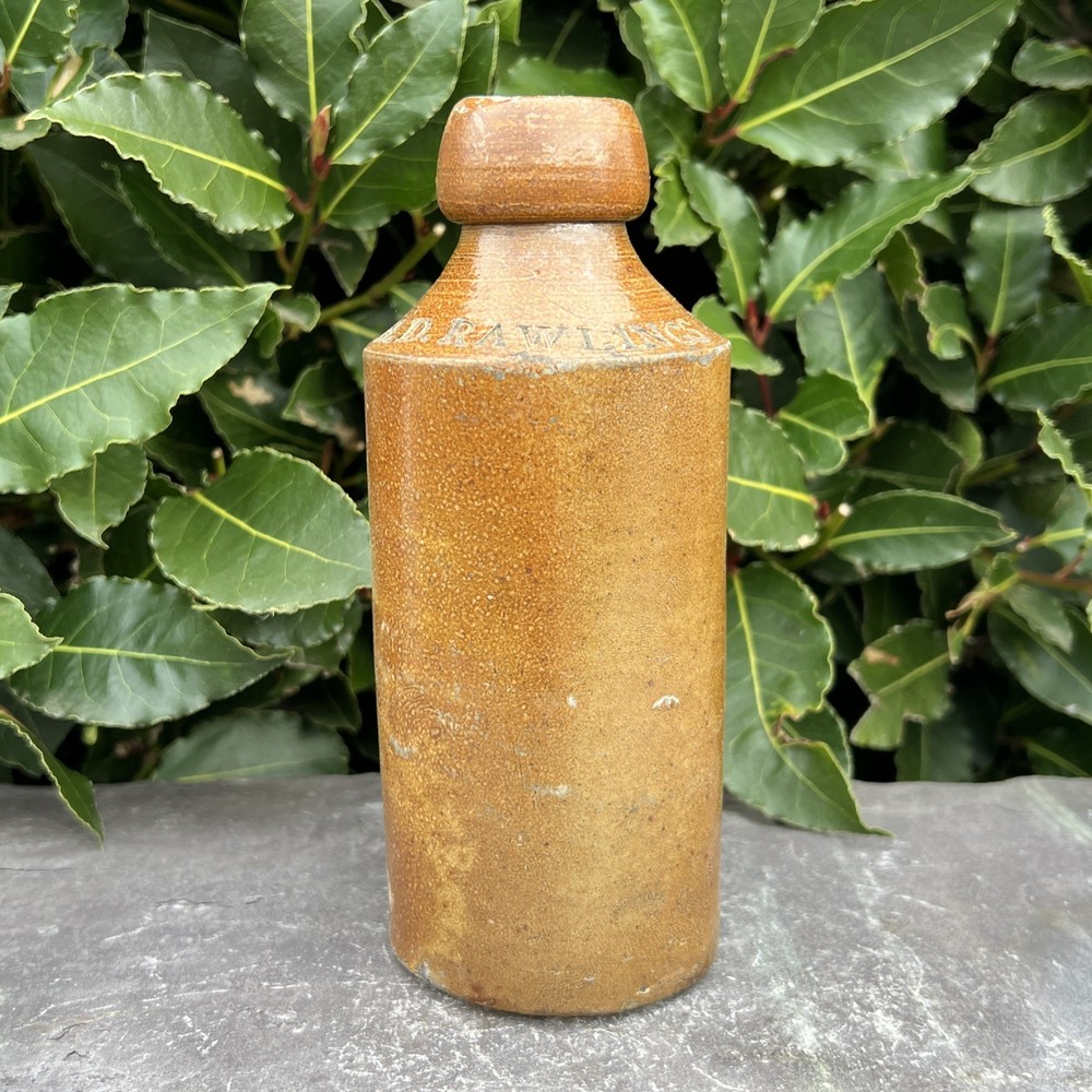 H. D. Rawlings Rustic Old Fashioned Salt Glazed Ginger Beer Stoneware Bottle