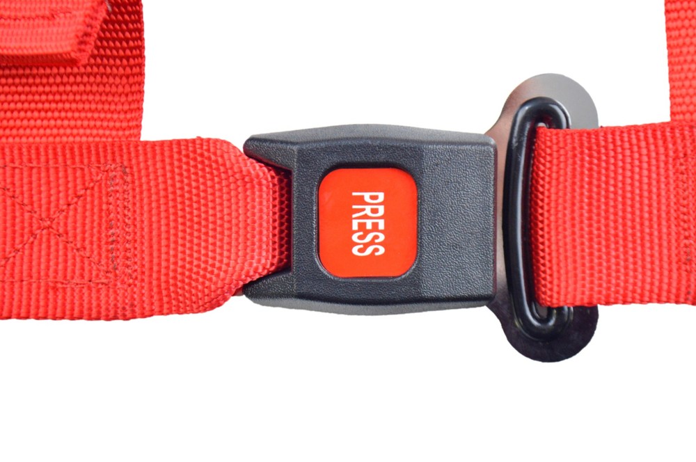 JEEP 2" FLOOR MOUNT 3 POINT HARNESS SEAT BELT BOLT IN PULL DOWN LAP BELTS RED