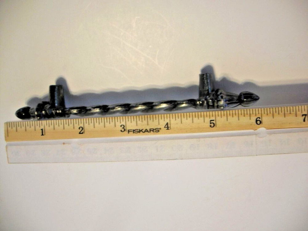 Vintage Nos Drawer Pull Silver/Pewter & Black Barber Pole Shape Cabinet Handle