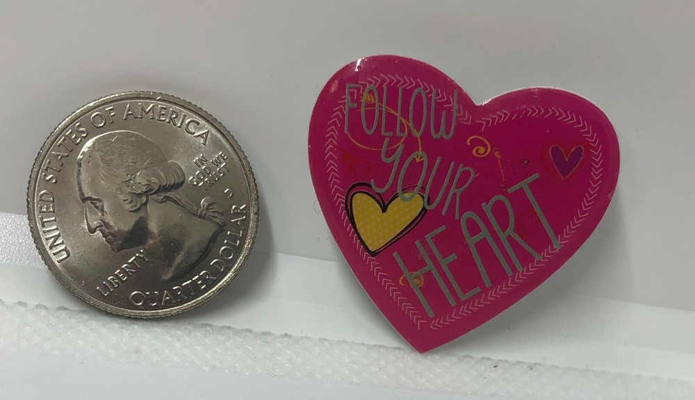 Follow Your Heart Plastic Pin