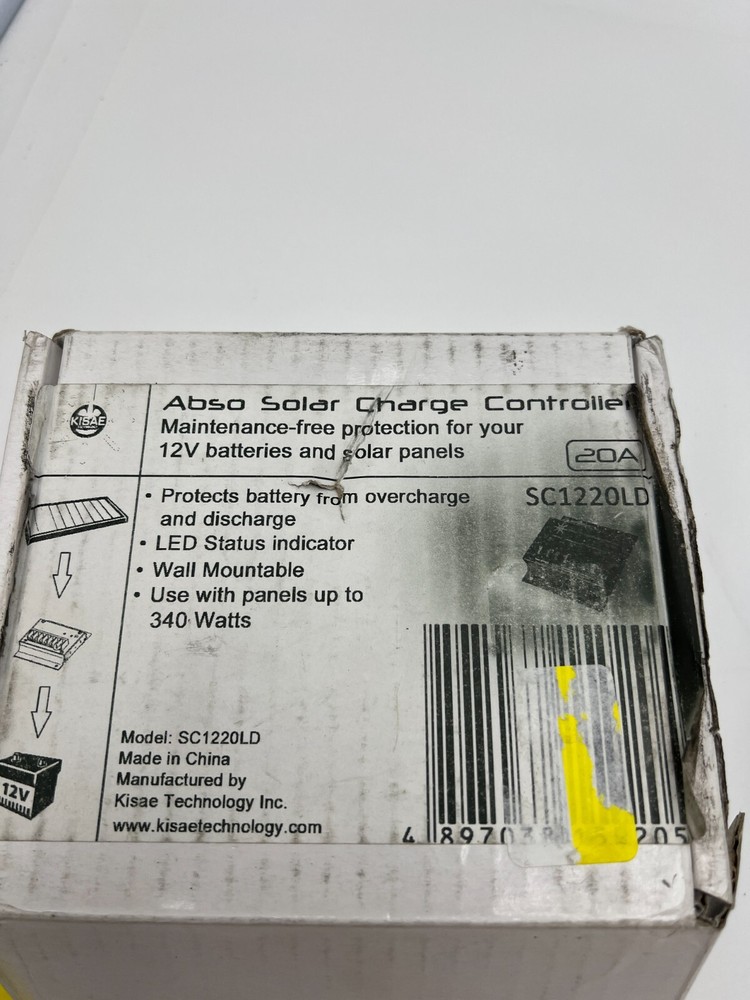 KISAE SC1220LD Technology Solar Charge Controller 20A Max 17.5VDC Nominal Input