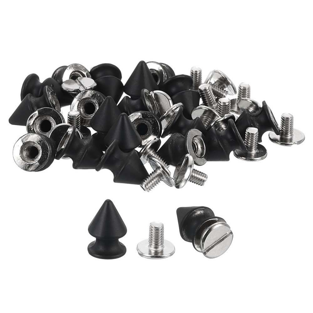 20Sets Cone Spike Stud Rivet,12mm Tree Studs and Spikes Matt Black