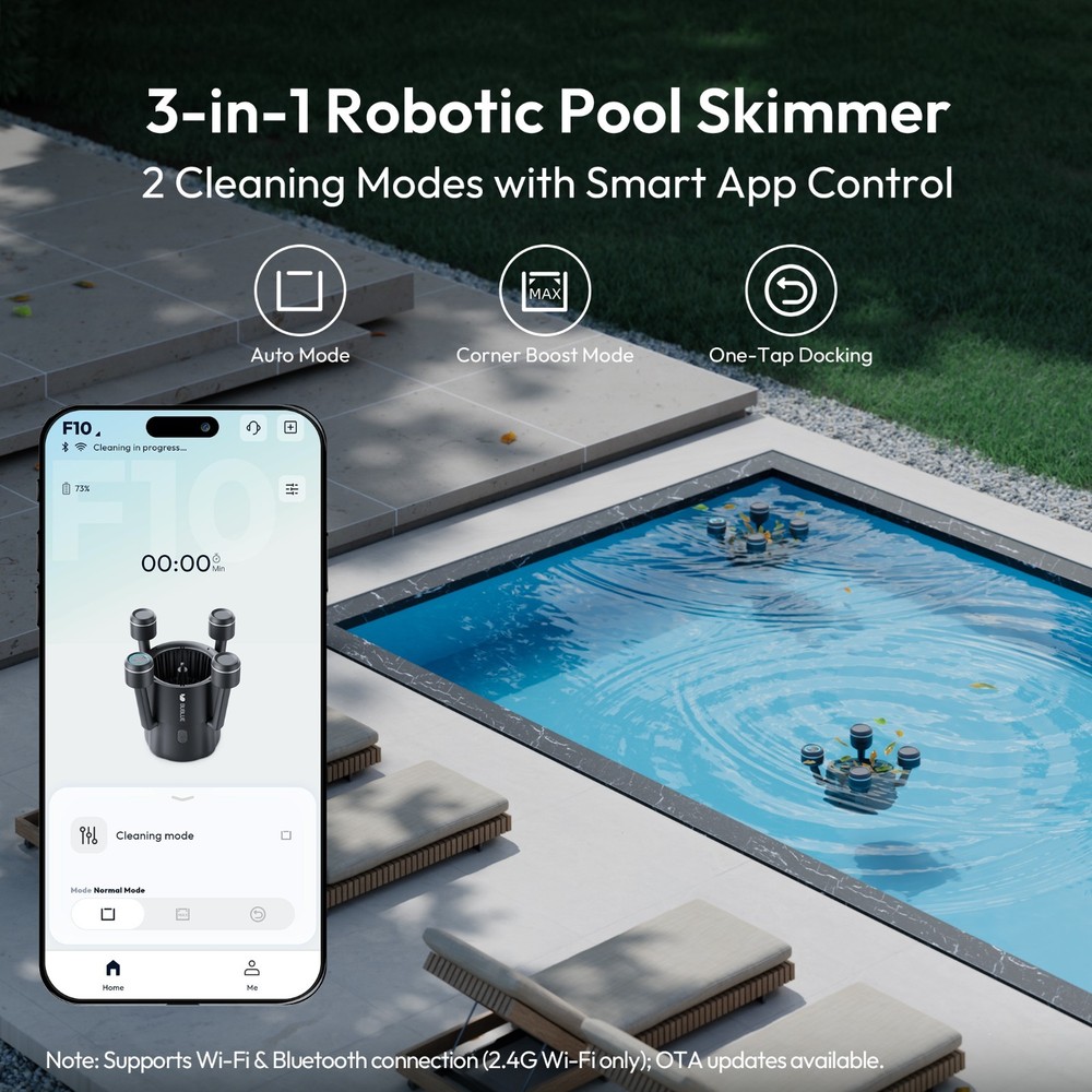 BuVortex V5 Robotic Surface Skimmer, Pool Cleaner with Powerful Suction, Dual Mo