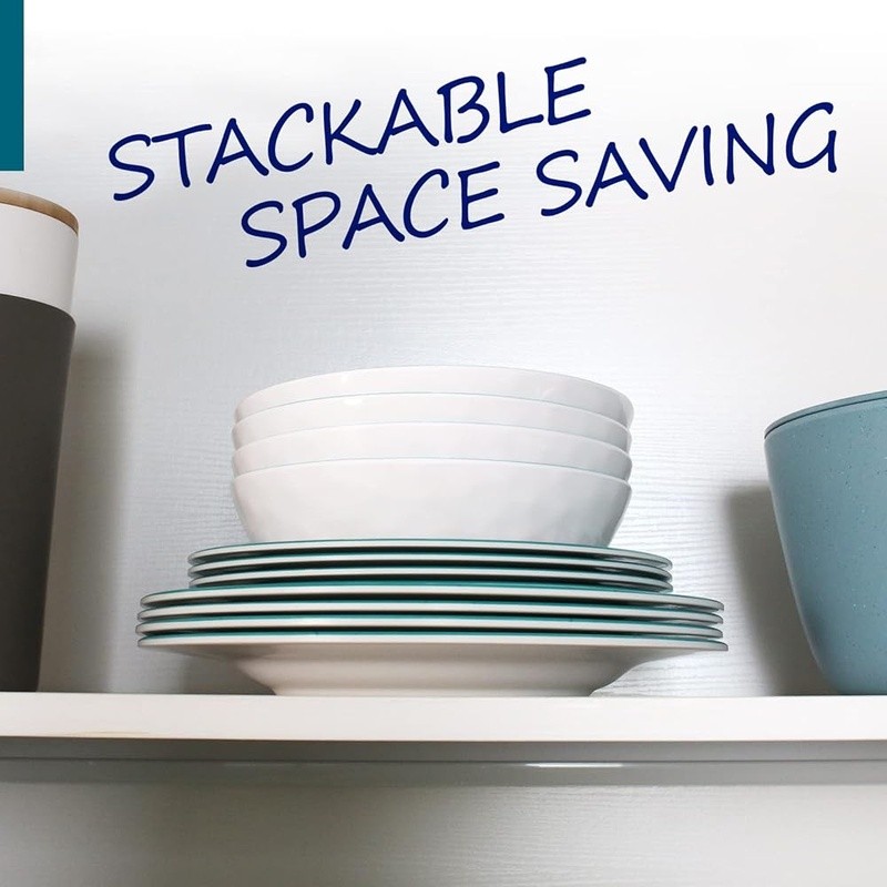 Melamine Dinnerware Kitchen Break Resistant Dishwasher Safe Indoor Outdoor Use