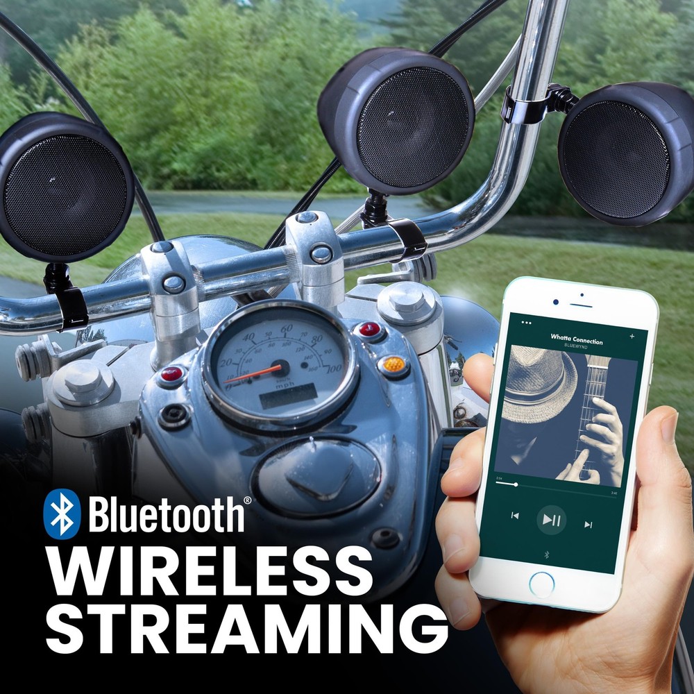 BOSS Audio Systems MCBK470B Motorcycle Bluetooth Speaker System - Class D...