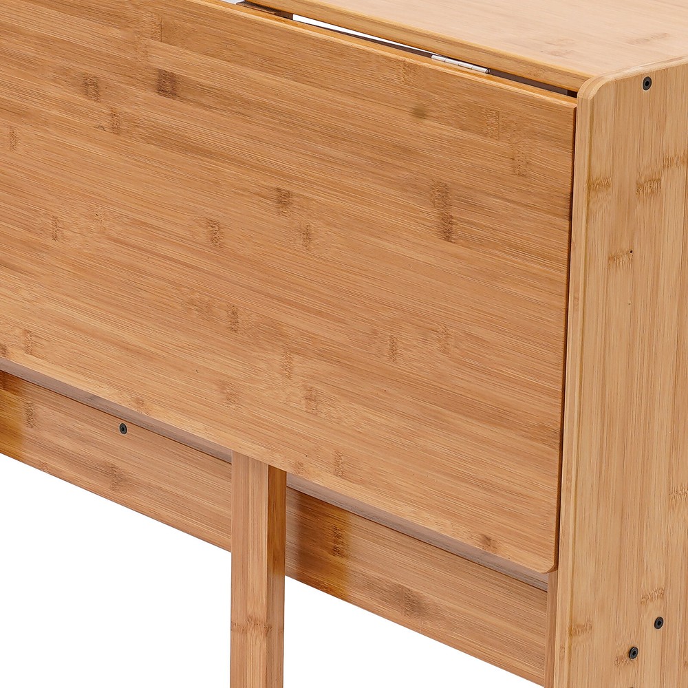 Folding Computer Desk, Modern Writing Table &Storage Shelf Home Office Work Desk