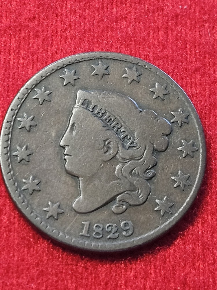 1829 large cent medium letters N-5