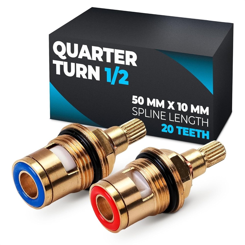 Complete Faucet Valve Replacement Set – 2 Brass Cartridges for Smooth Operation