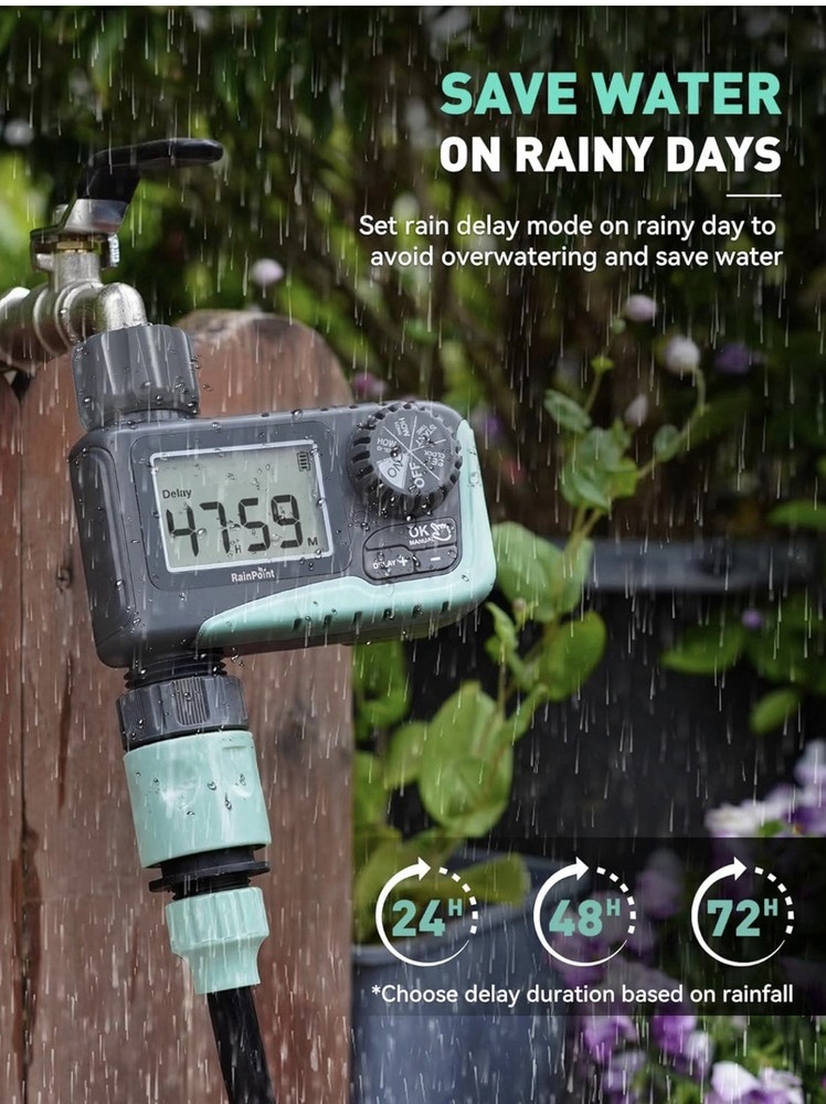 RAINPOINT Sprinkler Timer, Programmable Water Timer for Garden Hose,