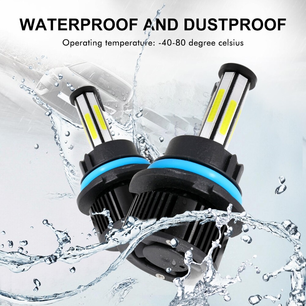 6-sides 9007 HB5 LED Headlight Bulbs High Low Beam 6000K Super Bright 3000000LM