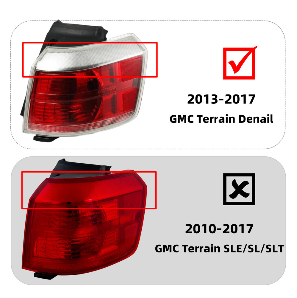 Halogen Tail Light For 2013-2017 GMC TERRAIN Denali Rear Outer Right Passenger