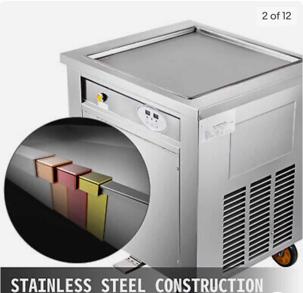 fried ice cream machine stainless steel 