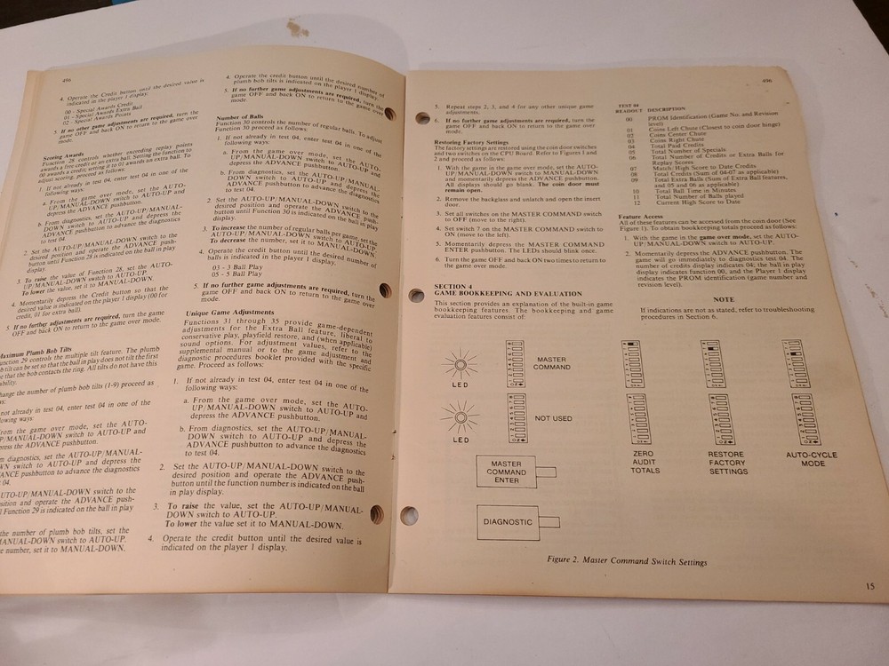 ORIGINAL Williams Solid State Flipper Maintenance Manual 34 pages December 1979