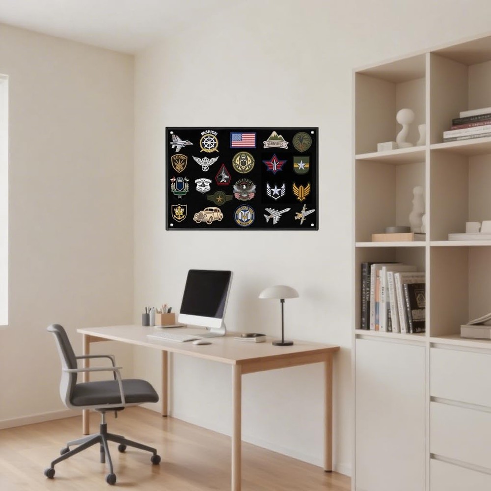 Tactical Board Patch Organizer Holder Display 24'' x 18 '', Morale Patch Hang...